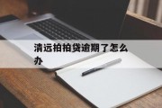 清远拍拍贷逾期了怎么办_拍拍贷逾期2020