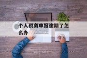 个人税务申报逾期了怎么办_个税逾期申报表