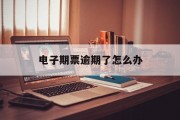 电子期票逾期了怎么办（电子票逾期原因说明是什么）