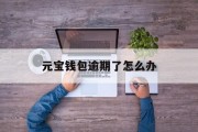 元宝钱包逾期了怎么办_元宝金融官网