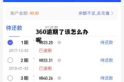 360逾期了该怎么办呢(360逾期了10几天,会有什么后果?)