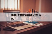 手机上借钱逾期了怎么办_在手机上借款不还会怎么样