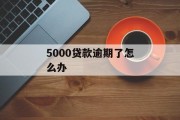 5000贷款逾期了怎么办_贷款5000逾期会不会被起诉